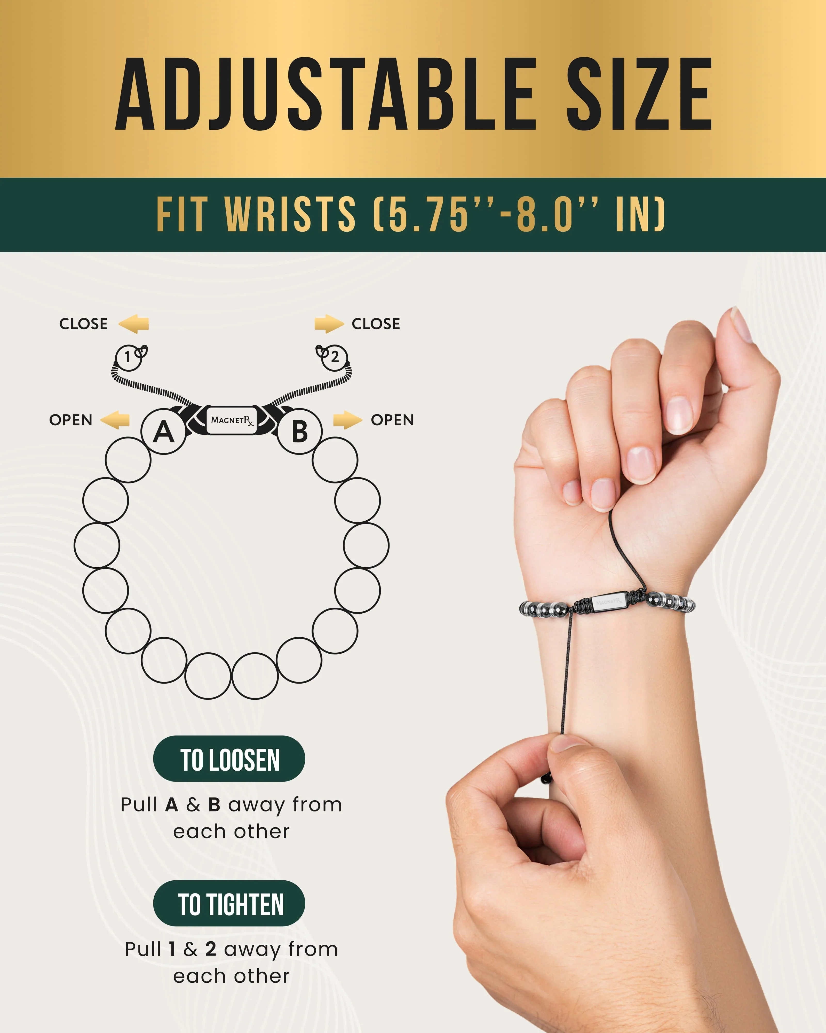 High Power Magnetic Hematite Bracelet Silver Titan - Image 5